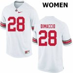 Women's Ohio State Buckeyes #28 Dominic DiMaccio White Nike NCAA College Football Jersey High Quality AJB0644ZA